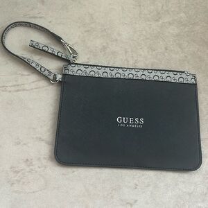 NEW NWOT GUESS monogram Logo Larger Size Wristlet Tech Case Clutch Handbag